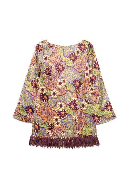 Rochie mini Alemais cu franjuri portocaliu