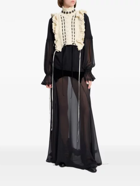 Tricou Ann Demeulemeester din dantelă negru