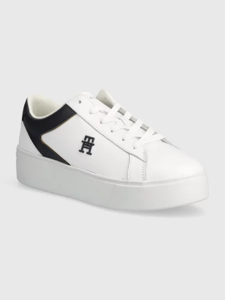 Маратонки Tommy Hilfiger на платформе бяло