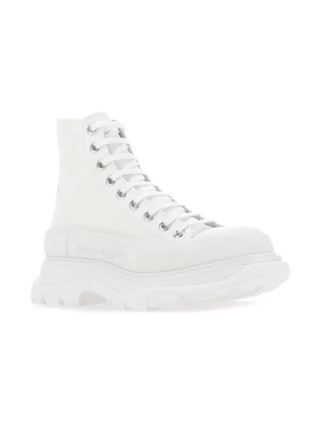 Botki Alexander Mcqueen płócienne białe