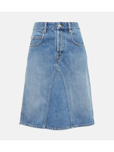 Spódnica jeansowa Marant Etoile do kolan niebieska