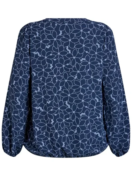Zizzi Bluză Cabine bleumarin alb