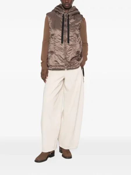 Γιλέκο Max Mara με κουκούλα καφέ