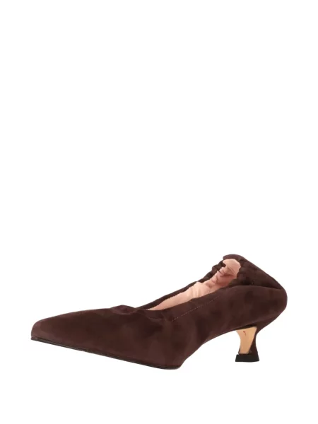 Pantofi cu toc La Rose din piele de căprioară roz