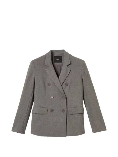 Geacă Twinset de flanelă cu două rânduri de nasturi gri