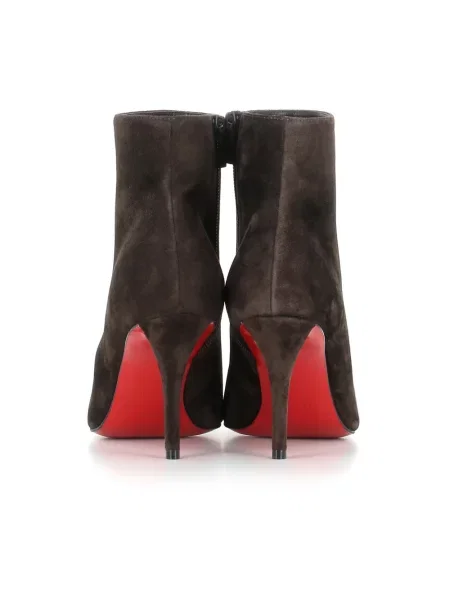 Botki Christian Louboutin skórzane brązowe