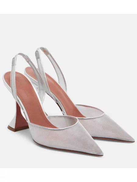 Pantofi cu toc Amina Muaddi plasă slingback