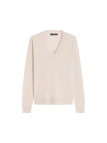 Sweter Weekend Max Mara z kaszmiru beżowy