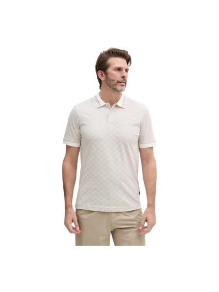 Koszulka polo o kroju regular fit ze wzorem z logo model Jessino' Joop! Collection beżowa