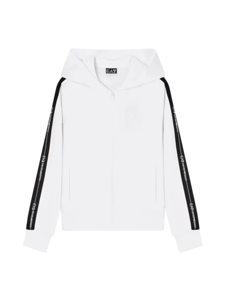 Bluza z kapturem Emporio Armani Ea7 z kapturem z logo biała