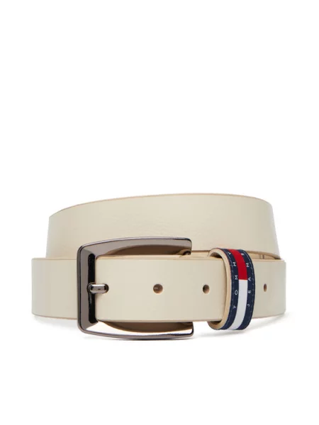 Tommy Jeans Kožni remen bež