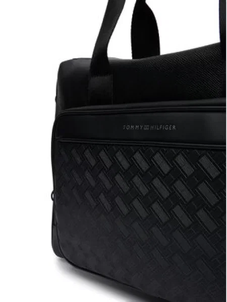 Torba za laptop Tommy Hilfiger Th Modern Monogram Computer Bag crna