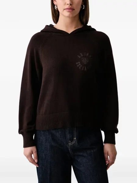 Pulover Armani Exchange cu autograf maro