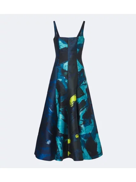 Rochie midi Roksanda cu imagine albastru