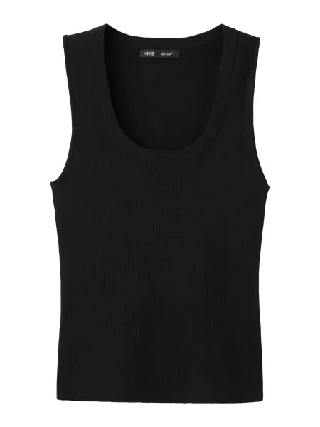 MANGO Top brodat MARX' negru