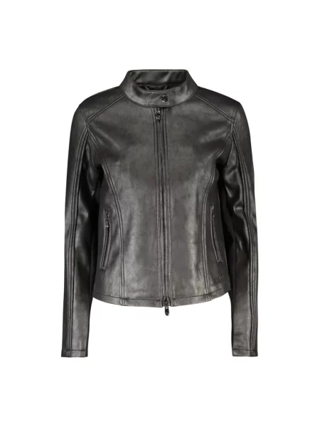 Kurtka skórzana Desigual czarna