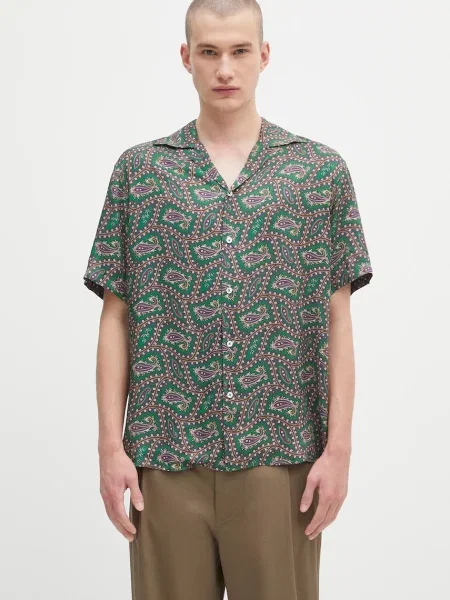 Košulja Drôle de Monsieur La Chemise Paisley relaxed s klasičnim ovratnikom zelena