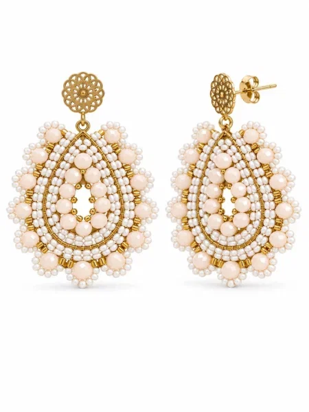 Alster Herz Σκουλαρίκια Barbados Pearl Blush βερικοκί