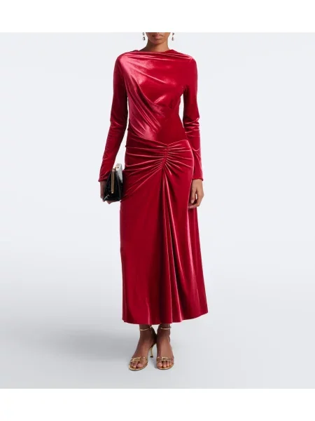 Rochie midi Simkhai de catifea roșu