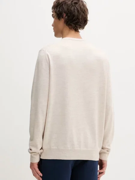 Sweter Fred Perry z wełny merino klasyczny beżowy