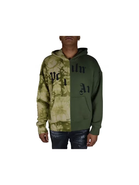 Bluza z kapturem Palm Angels z kapturem z logo zielona