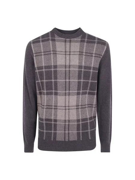 Sweter Barbour w kratę szary
