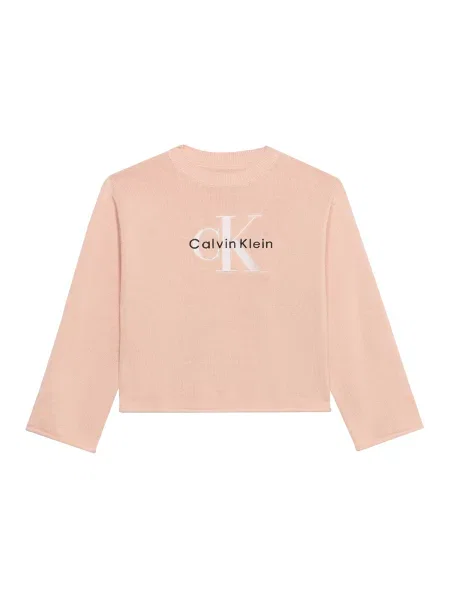 Calvin Klein Jeans Πουλόβερ πούδρα / μαύρο λευκό