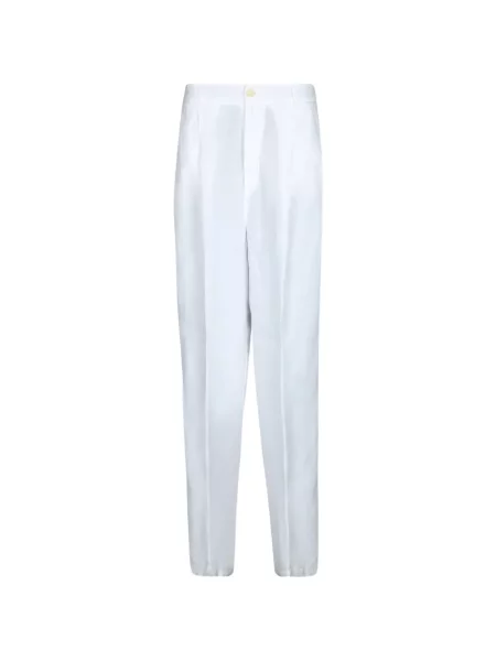 Pantaloni 120% Lino cu paiete alb