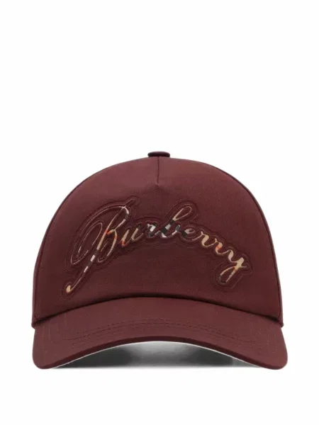 Șapcă Burberry în carouri cu autograf roșu