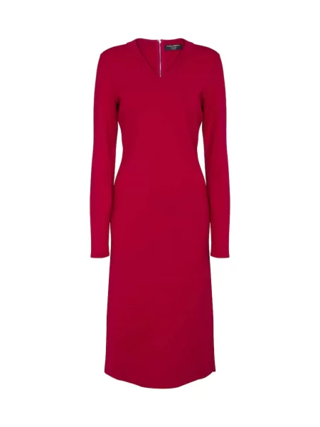 Volnena midi obleka Dolce&gabbana rdeča