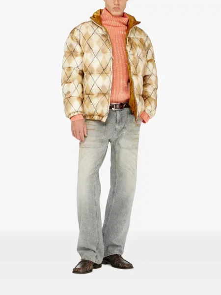 Reversibil geacă cu puf Diesel cu imagine cu model argyle