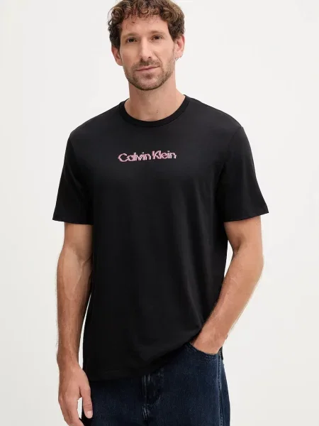 Тениска Calvin Klein Jeans с принт черно