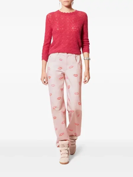 Pantaloni Marant Etoile cu imagine roz