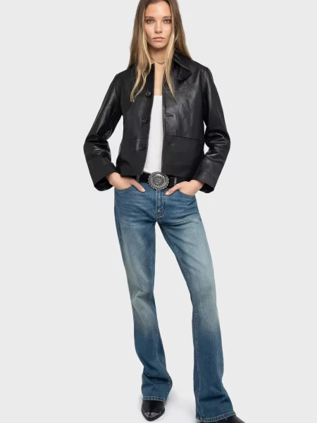 Шкіряна куртка Zadig&voltaire чорна