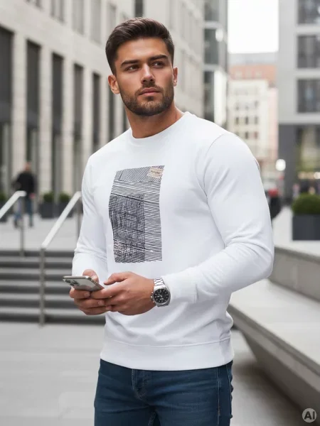 Bluza z nadrukiem Dstreet biała