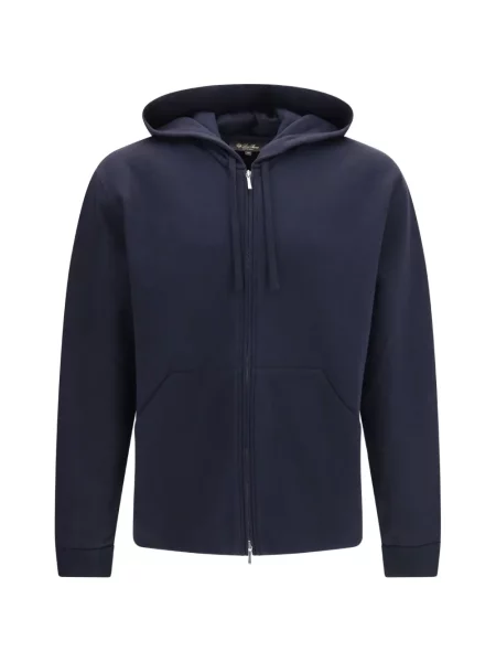 Яке с качулка Loro Piana с качулка синьо