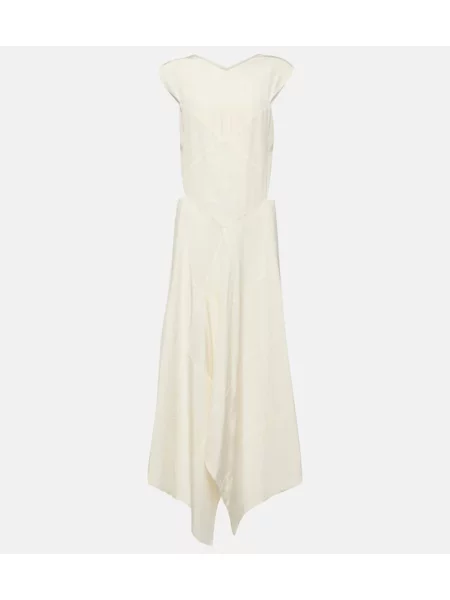 Rochie midi Joseph de mătase până la genunchi de costum alb