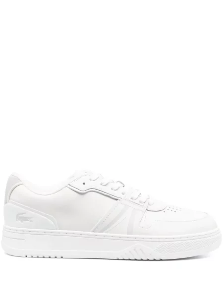Sneakerși Lacoste cu șireturi din dantelă alb