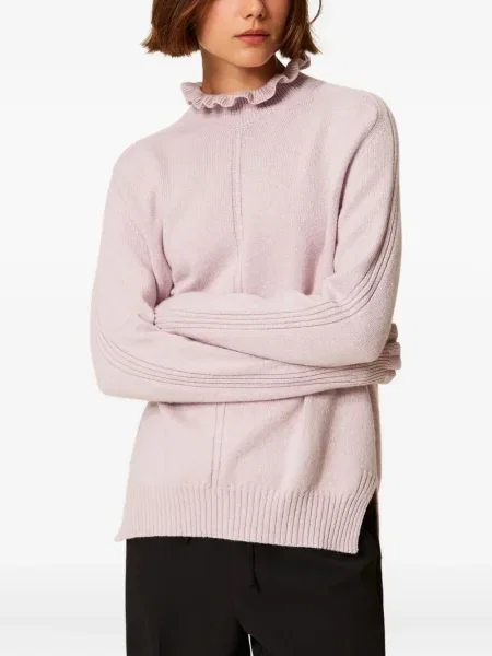 Pulover Twinset cu volane roz