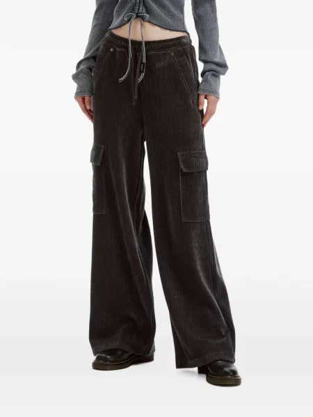 Pantaloni cargo Musium Div. de catifea cord gri