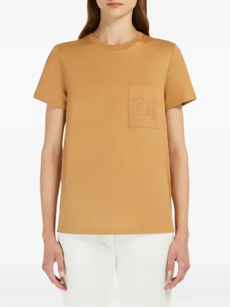 Tricou Max Mara cu broderie portocaliu