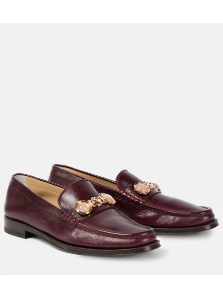 Pantofi loafer Gabriela Hearst din piele bordo