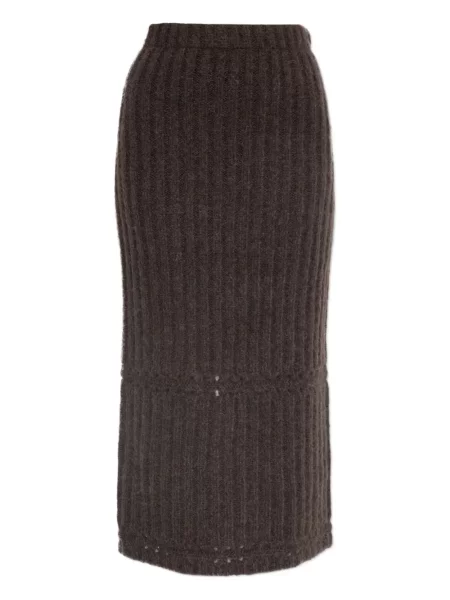Fustă midi By Malene Birger tricotate până la genunchi maro