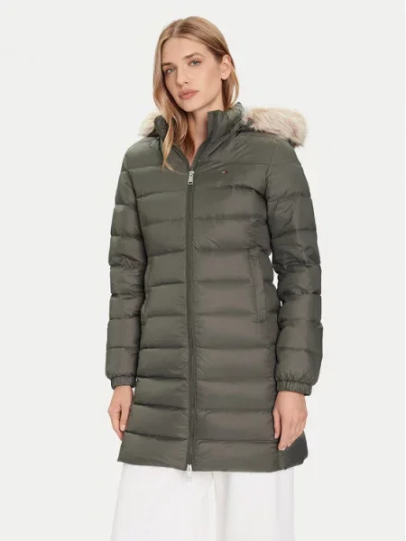 Tommy Jeans Pūkinė striukė Essential žalia