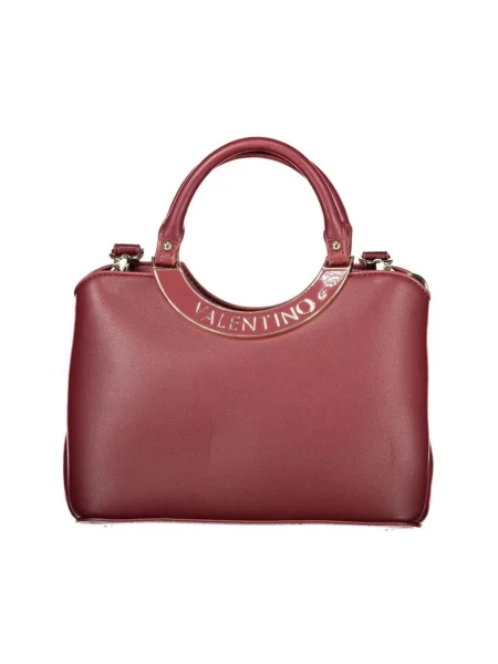 Lniana torebka Valentino Bags biznesowa czerwona