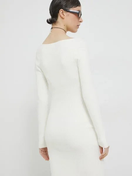 Šaty Abercrombie & Fitch midi béžová