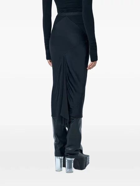 Fustă midi Rick Owens asimetrică negru