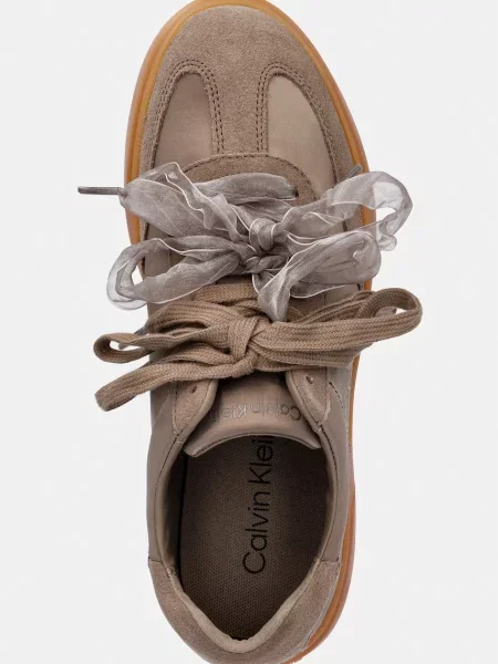Calvin Klein LOW PRO CUPSOLE WT SATIN MIX női sportcipő bézs