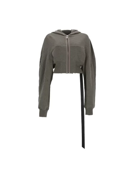 Bluza z kapturem Rick Owens z kapturem szara