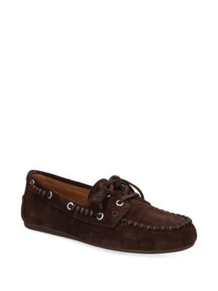 Pantofi loafer Bibi Lou din piele de căprioară cu mărgele maro